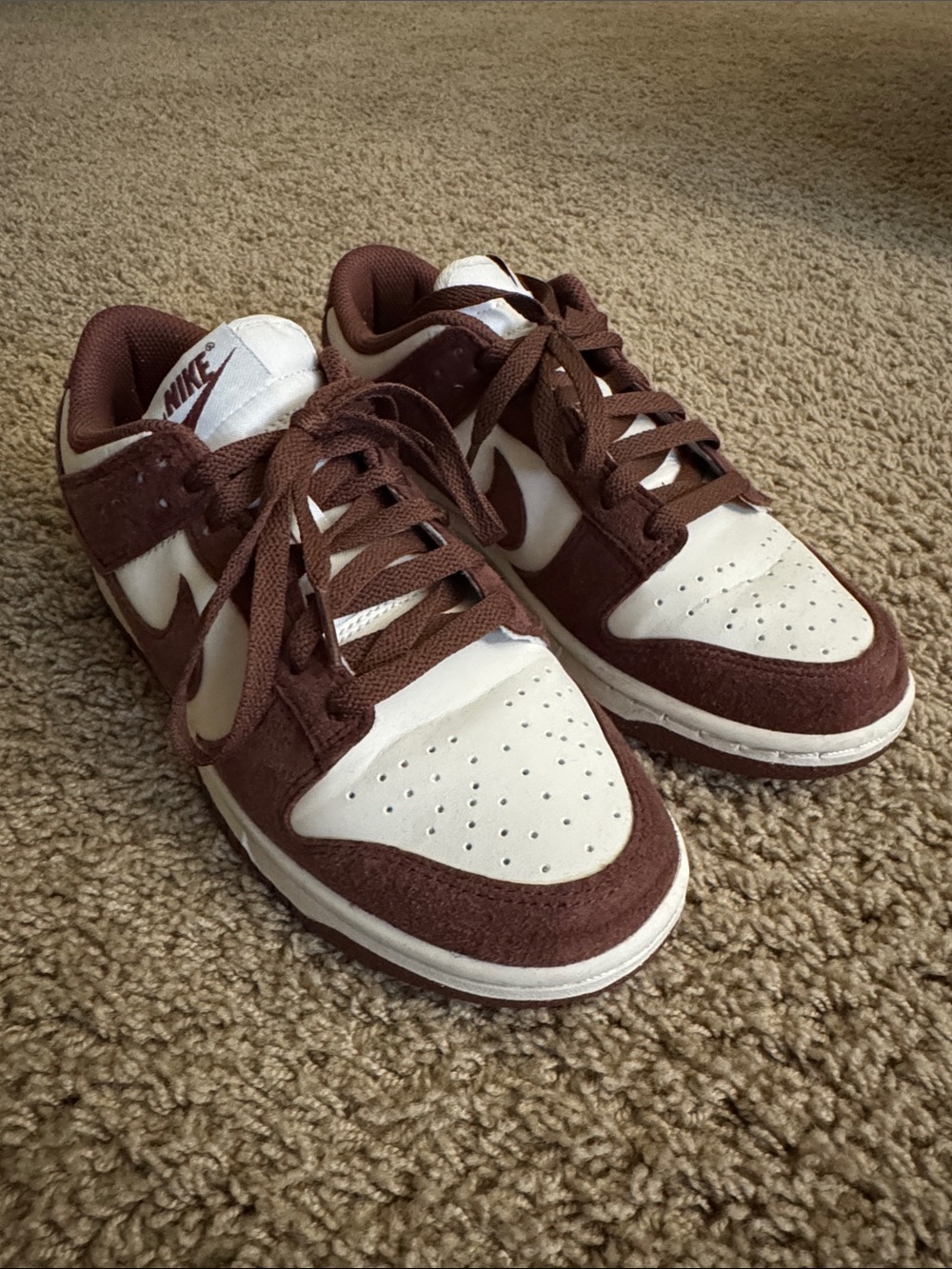 Women’s Nike Brown and White Low-Top Sneakers